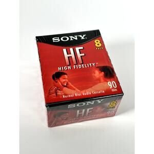 Sony High Fidelity 90-Min Cassette Tapes 8-Pack Brand New Sealed Blank Audio